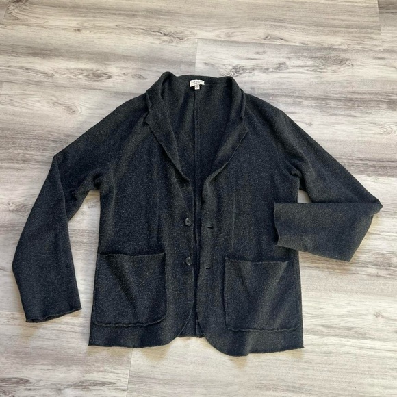 Club Monaco merino wool charcoal cardigan blazer Sweater - Picture 3 of 6